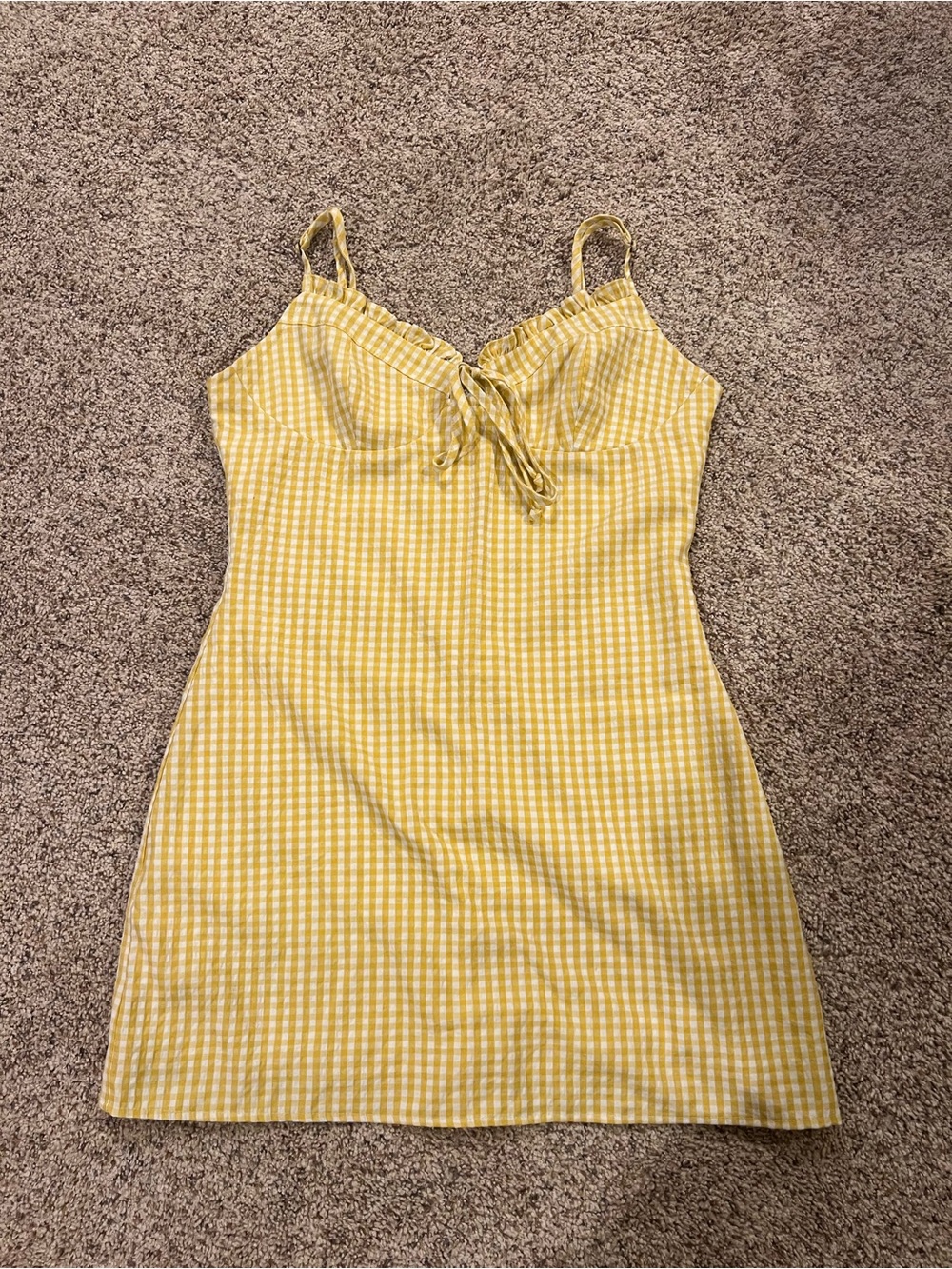 LA Hearts/PacSun Yellow Gingham Tie-Front Sundress